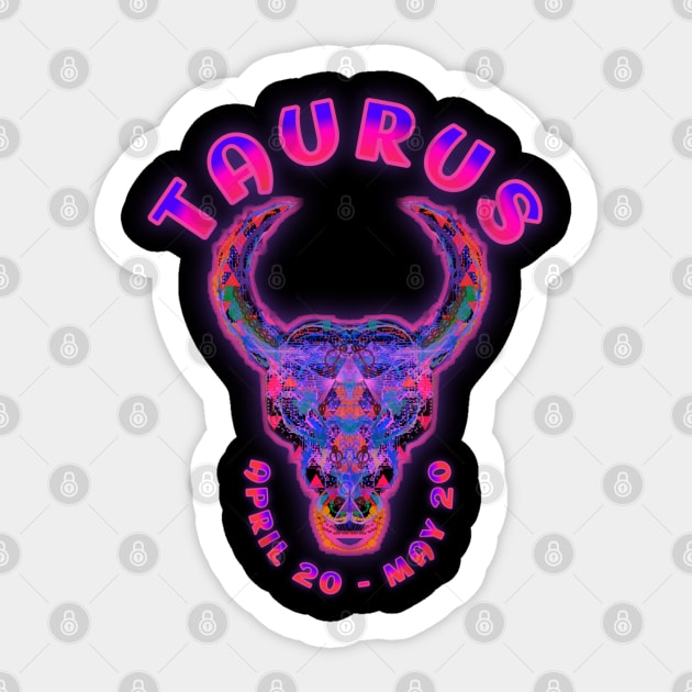 Taurus 7b Black Sticker by Boogie 72